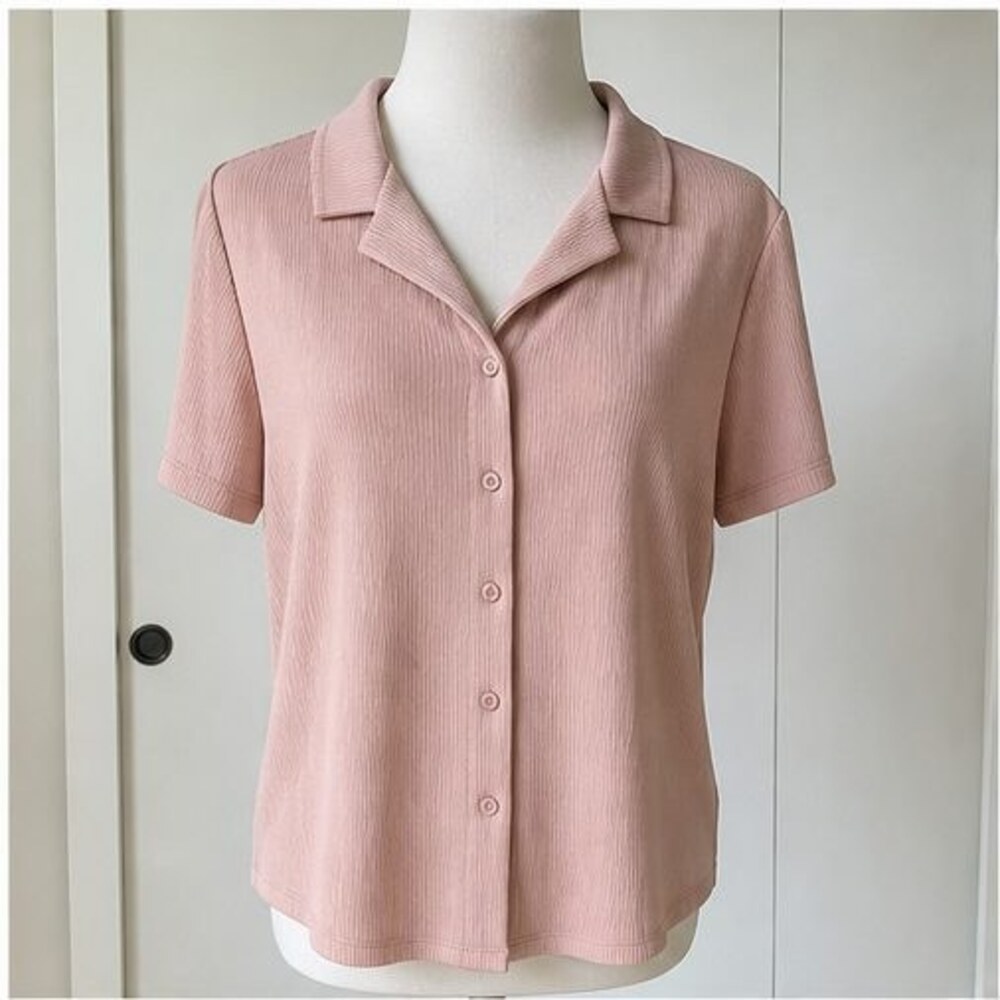 Blush Tie Neck Blouse